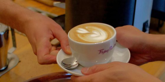 Cappuccino at café in Berlin Wedding