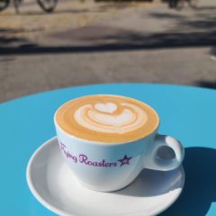 Cappuccino at Flying Roasters café in Kreuzberg