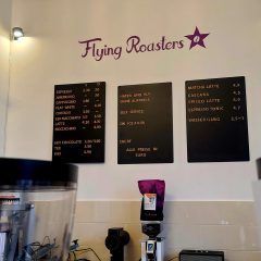 Flying Roasters counter in Kreuzberg with price list